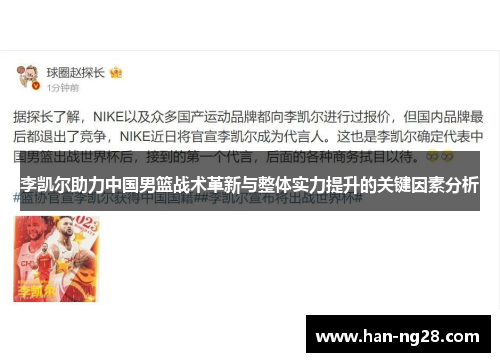 李凯尔助力中国男篮战术革新与整体实力提升的关键因素分析 李凯尔助力中国男篮战术革新与整体实力提升的关键因素分析